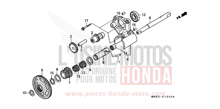 RUECKFAHRGETRIEBE von GL1800 CANDY WINE BERRY RED-U (R114D) von 1988