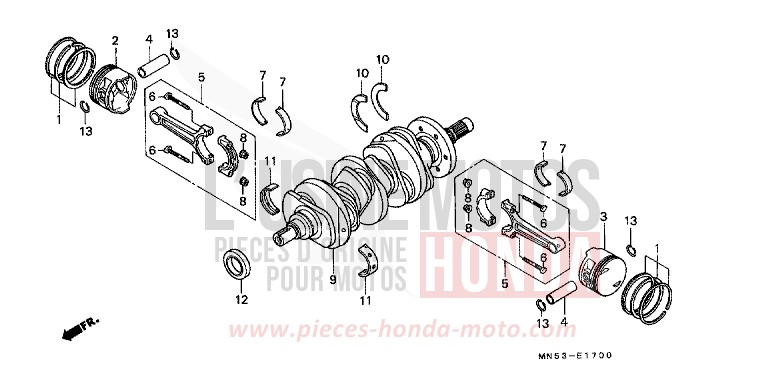 KURBELWELLE/KOLBEN von GL1800 CANDY WINE BERRY RED-U (R114D) von 1988
