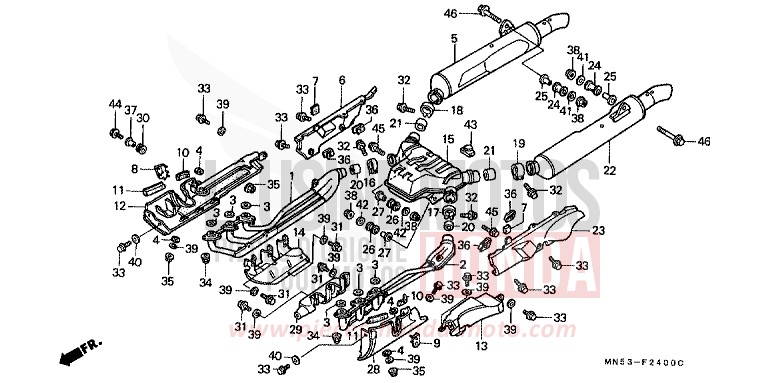 ABGAS-SCHALLDAEMPFER (GL1500J/K/L/AM/AN) von GL1800 NH215B (NH215B) von 1988