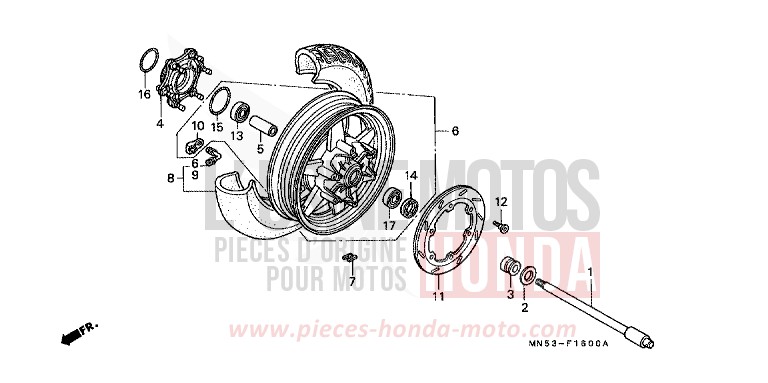 HINTERRAD (GL1500J/K) von GL1800 PB224D (PB224D) von 1988