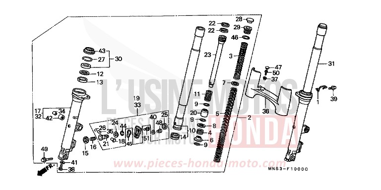 GABEL, VORNE von GL1800 B127H (B127H) von 1990