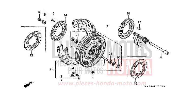 VORDERRAD von GL1800 SCHWARZ-Z (NH1ZD) von 1990
