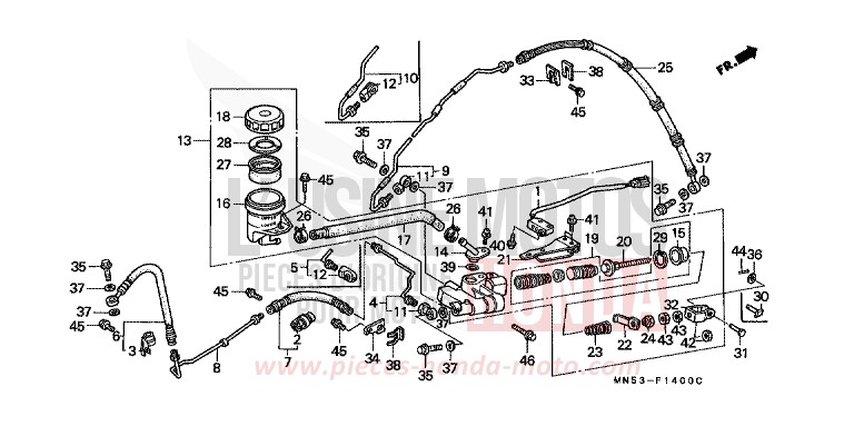 HAUPTBREMSE, HINTEN ZYLINDER von GL1800 NH215B (NH215B) von 1990