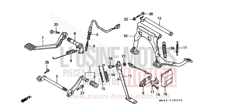 PEDAL/STAENDER (GL1500J/K/L/AM/SEM) von GL1800 PB192D (PB192D) von 1990