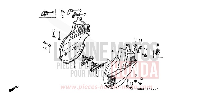 VORDERRADABDECKUNG von GL1800 YR149N (YR149N) von 1990