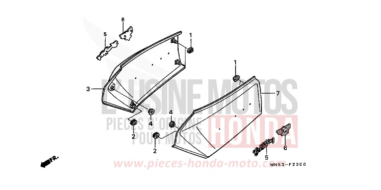SEITENABDECKUNG von GL1800 CANDY SPECTRA RED (R176) von 1991