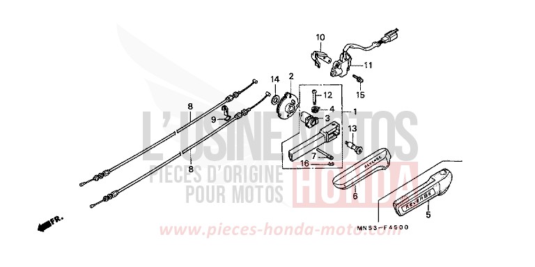 RUECKFAHRSTANGE/RUECKZUGKABEL von GL1800 CANDY SPECTRA RED (R176) von 1991