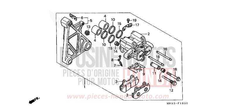 HINTERRAD-BREMSSATTEL von GL1800 B127H (B127H) von 1992