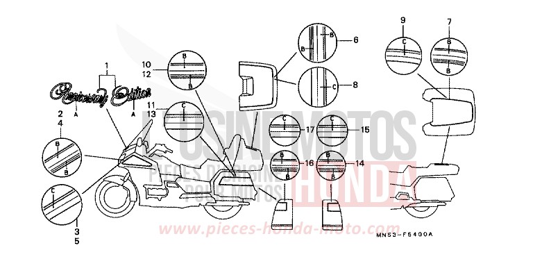STREIFEN von GL1800 CANDY SPECTRA RED (R176) von 1992