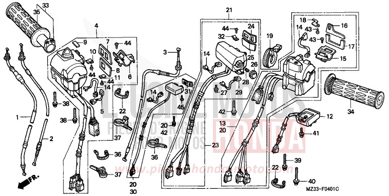 SCHALTER/KABEL (GL1500SEP/SER/SES/SET) von GL1800 BARBADOS BLUE (B134H) von 1993