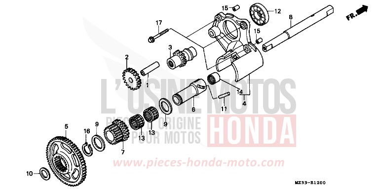 RUECKFAHRGETRIEBE von GL1800 PEARL GLACIER WHITE (NH326) von 1993