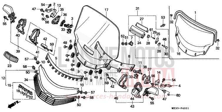 WIND SCREEN (GL1500SEP/SER) von GL1800 PEARL GLACIER WHITE (NH326) von 1993