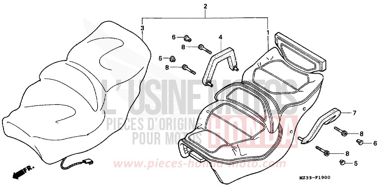 SITZ von GL1800 PEARL GLACIER WHITE (NH326E) von 1993