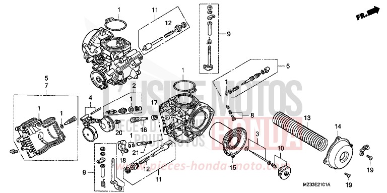 VERGASER (EINZELTEILE) von GL1800 PEARL SIERRA GREEN (G156G) von 1993