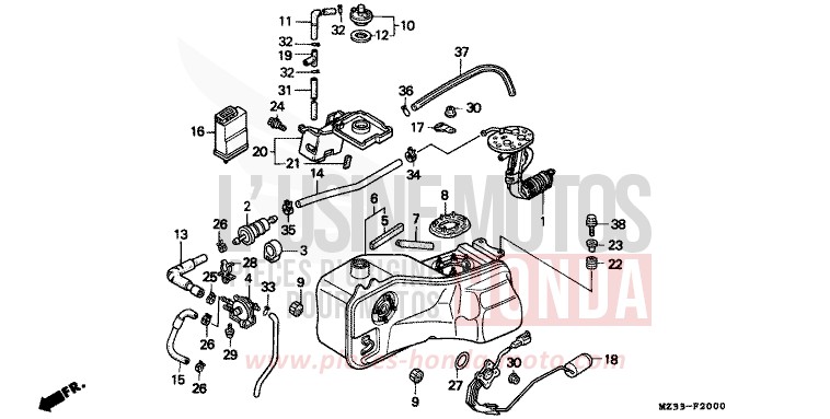 KRAFTSTOFFTANK von GL1800 PEARL SIERRA GREEN (G156G) von 1993