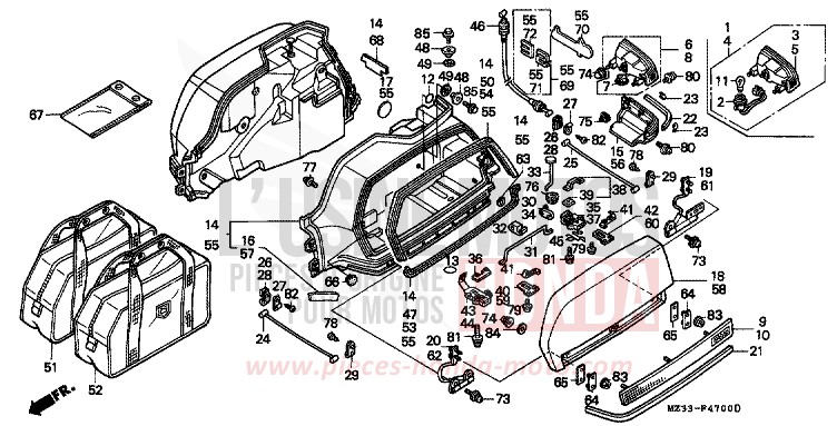SATTELTASCHE von GL1800 PEARL SIERRA GREEN (G156G) von 1993