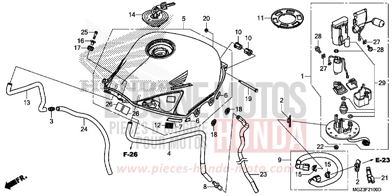 KRAFTSTOFFTANK/KRAFTSTOFFPUMPE von CBR500R PEARL HIMALAYAS WHITE (NHA87) von 2013