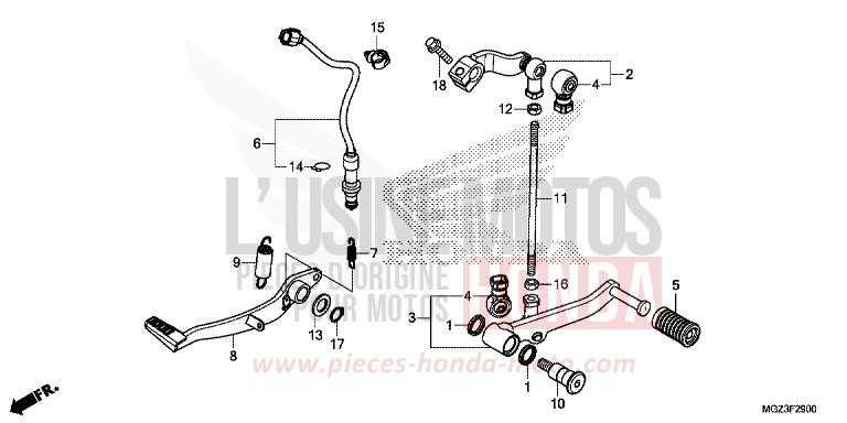 PEDAL von CBR500R PEARL HIMALAYAS WHITE (NHA87) von 2013
