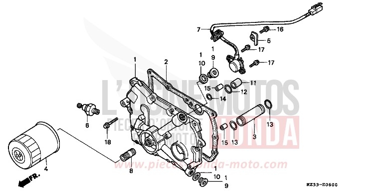 GERTRIEBEABDECKUNG von GL1800 PHANTOM GRAY METALLIC (NH215) von 1993
