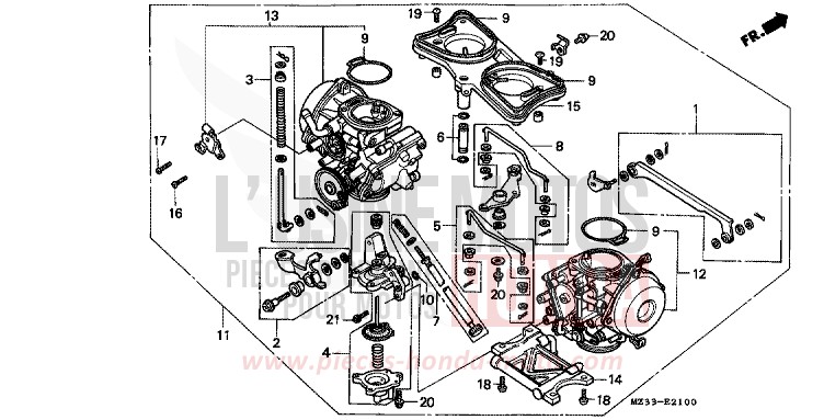 VERGASER (KOMPL.) von GL1800 PHANTOM GRAY METALLIC (NH215) von 1993