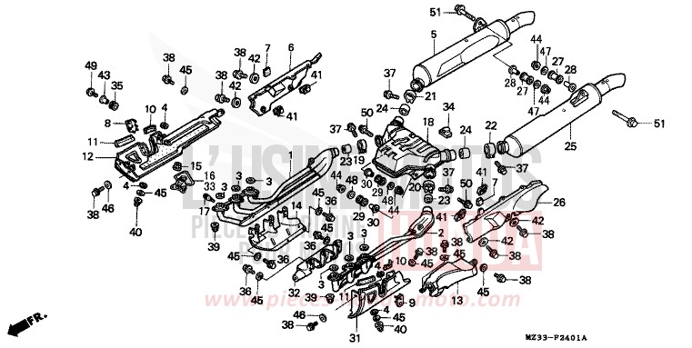 ABGAS-SCHALLDAEMPFER (GL1500SEP/SER/SES/SET) von GL1800 PHANTOM GRAY METALLIC (NH215) von 1993