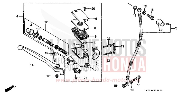VORDERRADBREMSE von GL1800 CANDY SPECTRA RED (R176K) von 1994