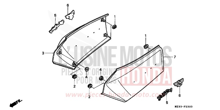 SEITENABDECKUNG von GL1800 CANDY SPECTRA RED (R176K) von 1994