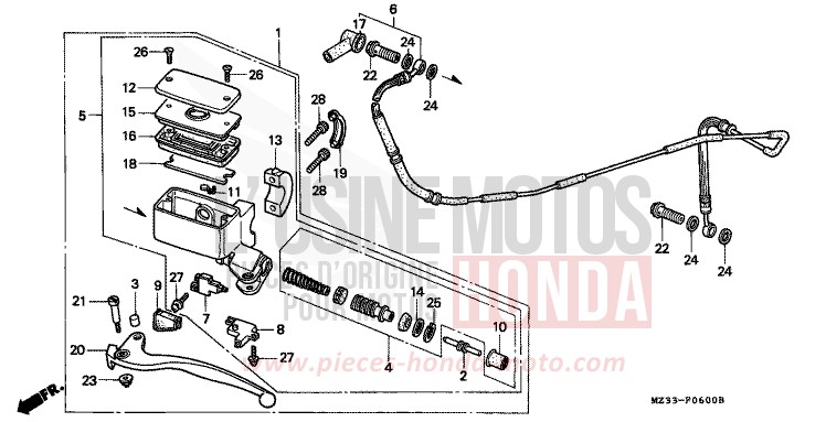HAUPTKUPPLUNGSZYLINDER von GL1800 PEARL ATLANTIS BLUE (B142) von 1994