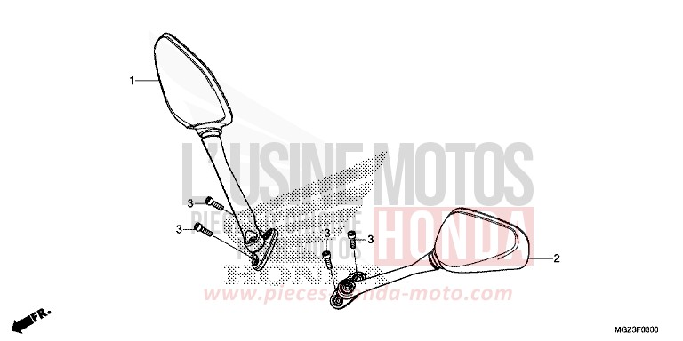 SPIEGEL von CBR500R GRAPHITE BLACK (NHB01) von 2013