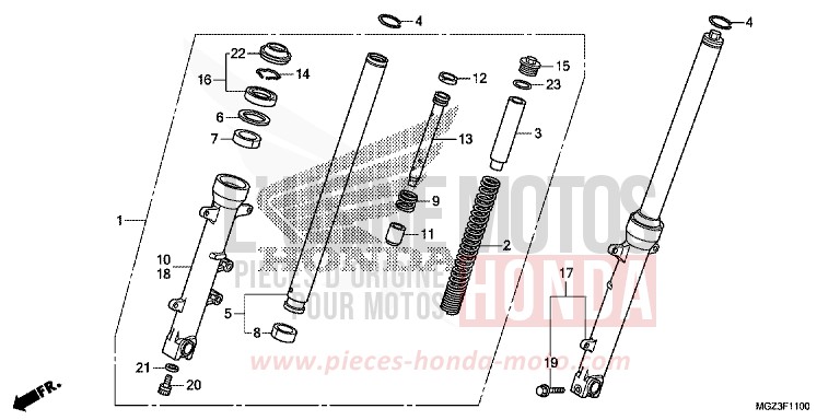 GABEL, VORNE von CBR500R GRAPHITE BLACK (NHB01) von 2013