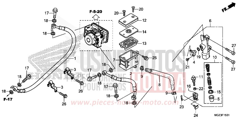 REAR BRAKE MASTER CYLINDER (ABS) von CBR500R GRAPHITE BLACK (NHB01) von 2013