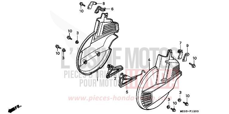 VORDERRADABDECKUNG von GL1800 PEARL GLACIER WHITE (NH326D) von 1994