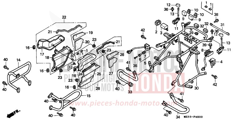 MOTORSCHUTZVORRICHTUNG von GL1800 PEARL GLACIER WHITE (NH326E) von 1994