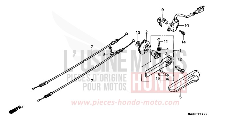 RUECKFAHRSTANGE von GL1800 PHANTOM GRAY METALLIC (NH215) von 1994