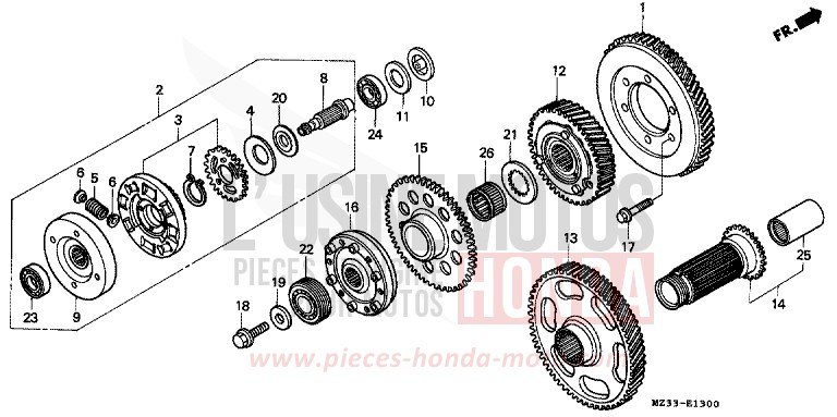 PRIMAER-ANTRIEBSRAD von GL1800 CANDY SPECTRA RED (R176K) von 1995