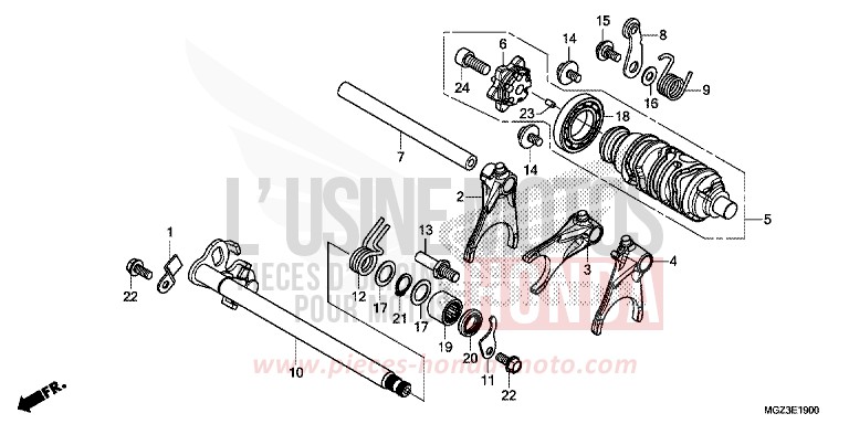 SCHALTTROMMEL von CBR500R SEAL SILVER METALLIC (NHA14) von 2013