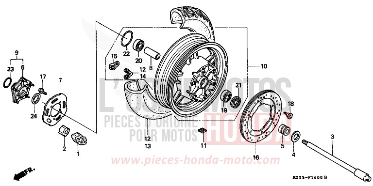 HINTERRAD von GL1800 PEARL SIERRA GREEN (G156G) von 1995