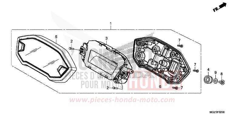 MESSGERAET von CBR500R SEAL SILVER METALLIC (NHA14) von 2013