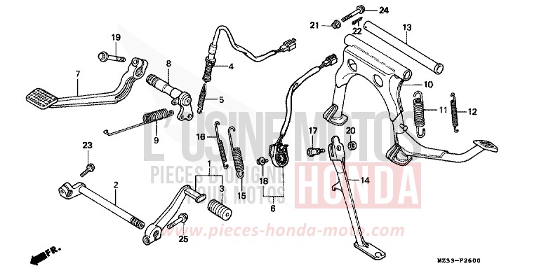 PEDAL/STAENDER von GL1800 CANDY SPECTRA RED (R176K) von 1996