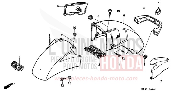 KOTFLUEGEL, VORNE von GL1800 PEARL GLACIER WHITE (NH326E) von 1996