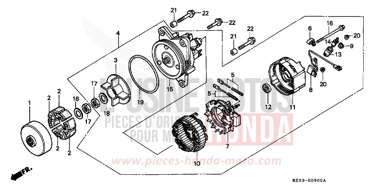 GENERATOR von GL1800 PEARL SIERRA GREEN (G156G) von 1996