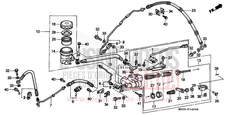 HAUPTBREMSE, HINTEN ZYLINDER von GL1800 PEARL SIERRA GREEN (G156G) von 1996
