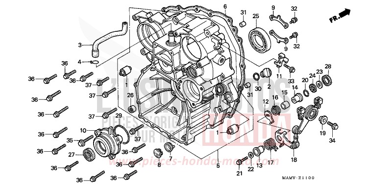 GEHAEUSE, HINTEN von GL1800 CANDY SPECTRA RED (R176K) von 1997