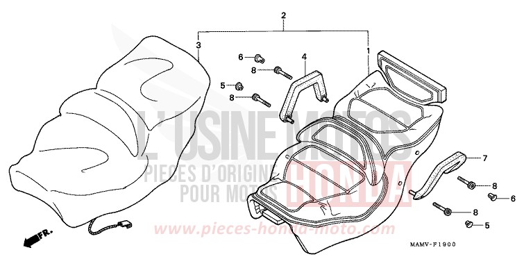 SITZ von GL1800 CANDY SPECTRA RED (R176K) von 1997