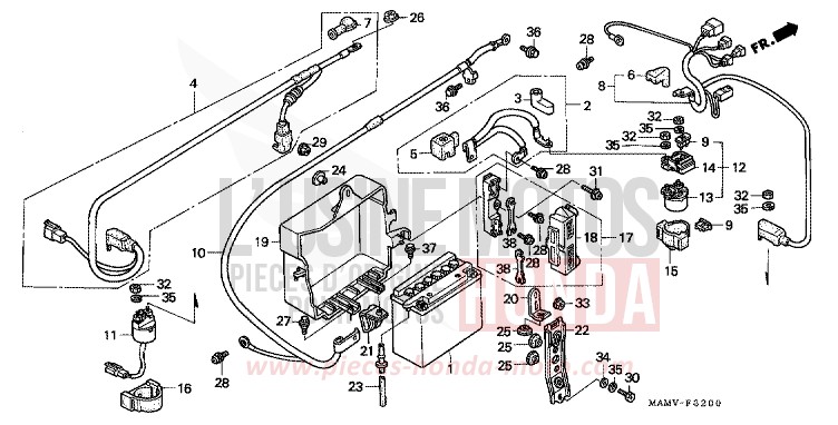 BATTERIE von GL1800 CANDY SPECTRA RED (R176K) von 1999