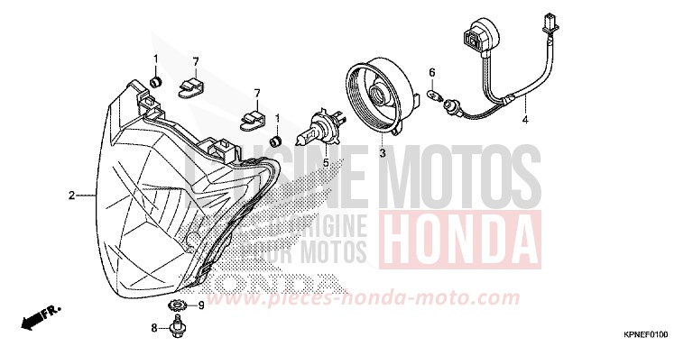 SCHEINWERFER von CBF125 PEARL TWINKLE YELLOW (Y202) von 2015