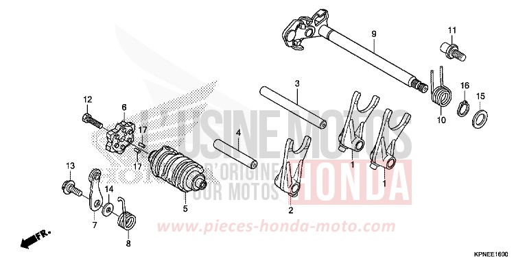 SCHALTTROMMEL von CBF125 CANDY BLAZING RED (R195) von 2017