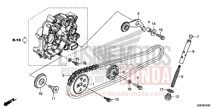 NOCKENWELLENKETTE/SPANNVORRICHTUNG von MSX125 PEARL VALENTINE RED (R353) von 2013
