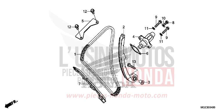 NOCKENWELLENKETTE/SPANNVORRICHTUNG von CBR500R ROSS WHITE (NH196) von 2014