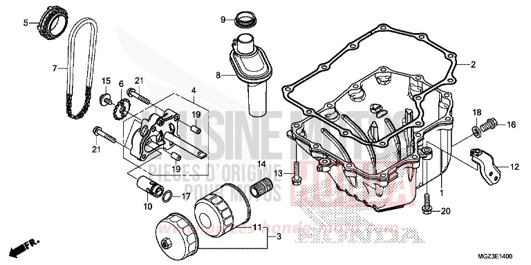 OELWANNE/OELPUMPE von CBR500R ROSS WHITE (NH196) von 2014